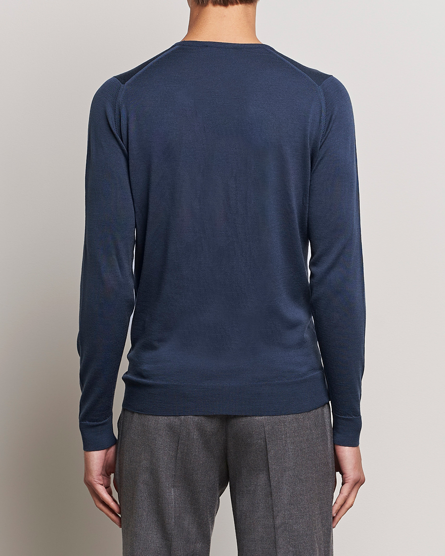Homme | Pulls Et Tricots | John Smedley | Lundy Extra Fine Merino Crew Neck Smoke Blue