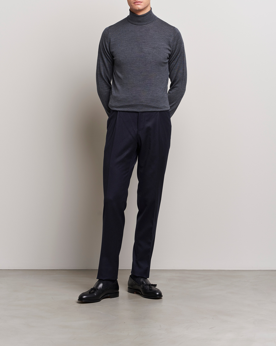 Homme | Pulls Et Tricots | John Smedley | Cherwell Extra Fine Merino Rollneck Charcoal