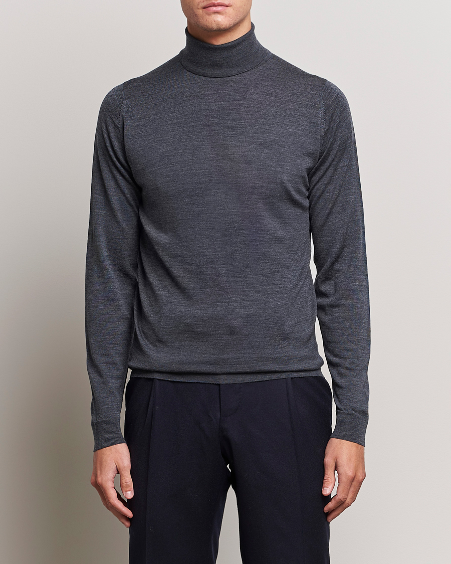 Homme | Pulls Et Tricots | John Smedley | Cherwell Extra Fine Merino Rollneck Charcoal