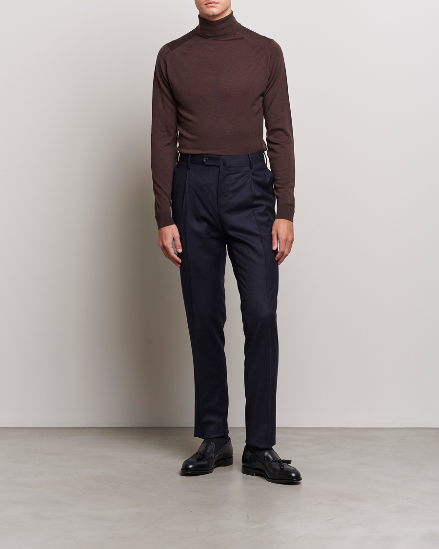 Homme | Pulls Et Tricots | John Smedley | Cherwell Extra Fine Merino Rollneck Truffle Brown