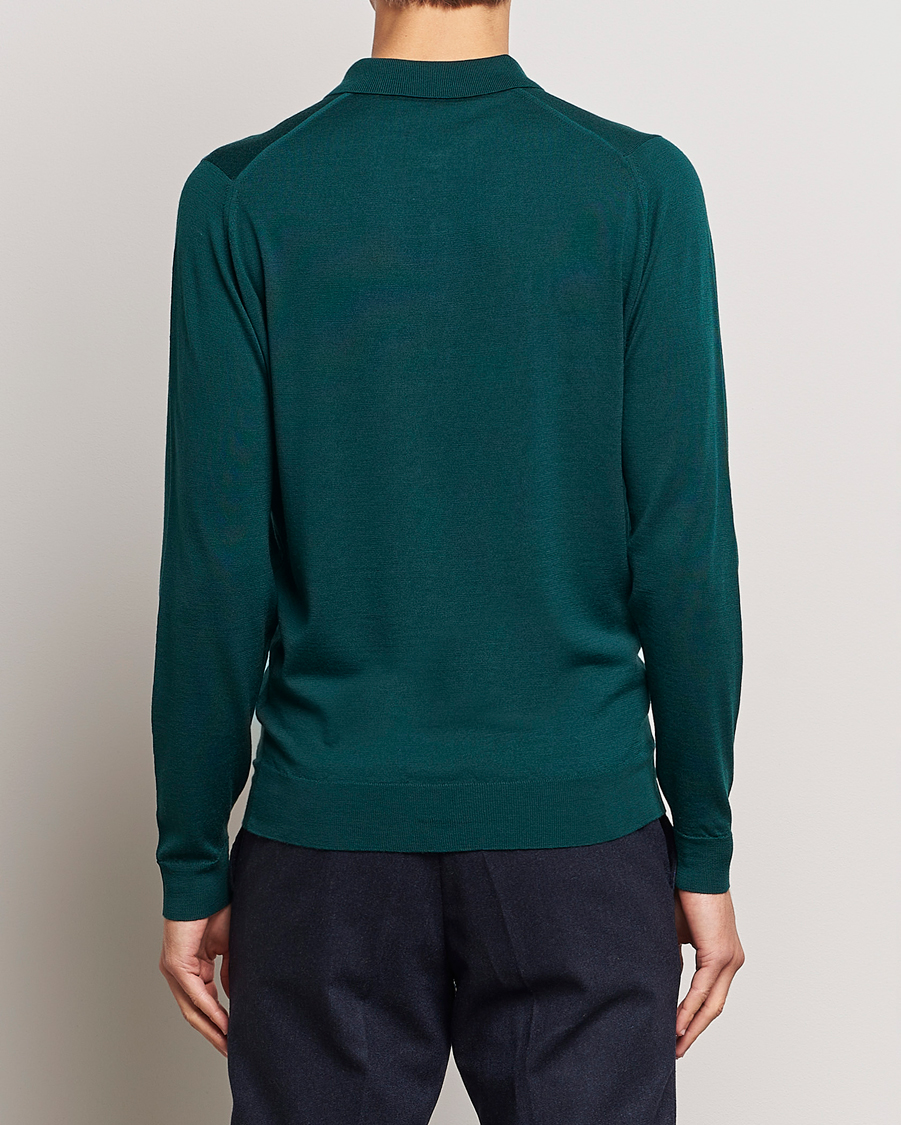 Homme | Pulls Et Tricots | John Smedley | Belper Extra Fine Merino Polo Pullover Pine Green