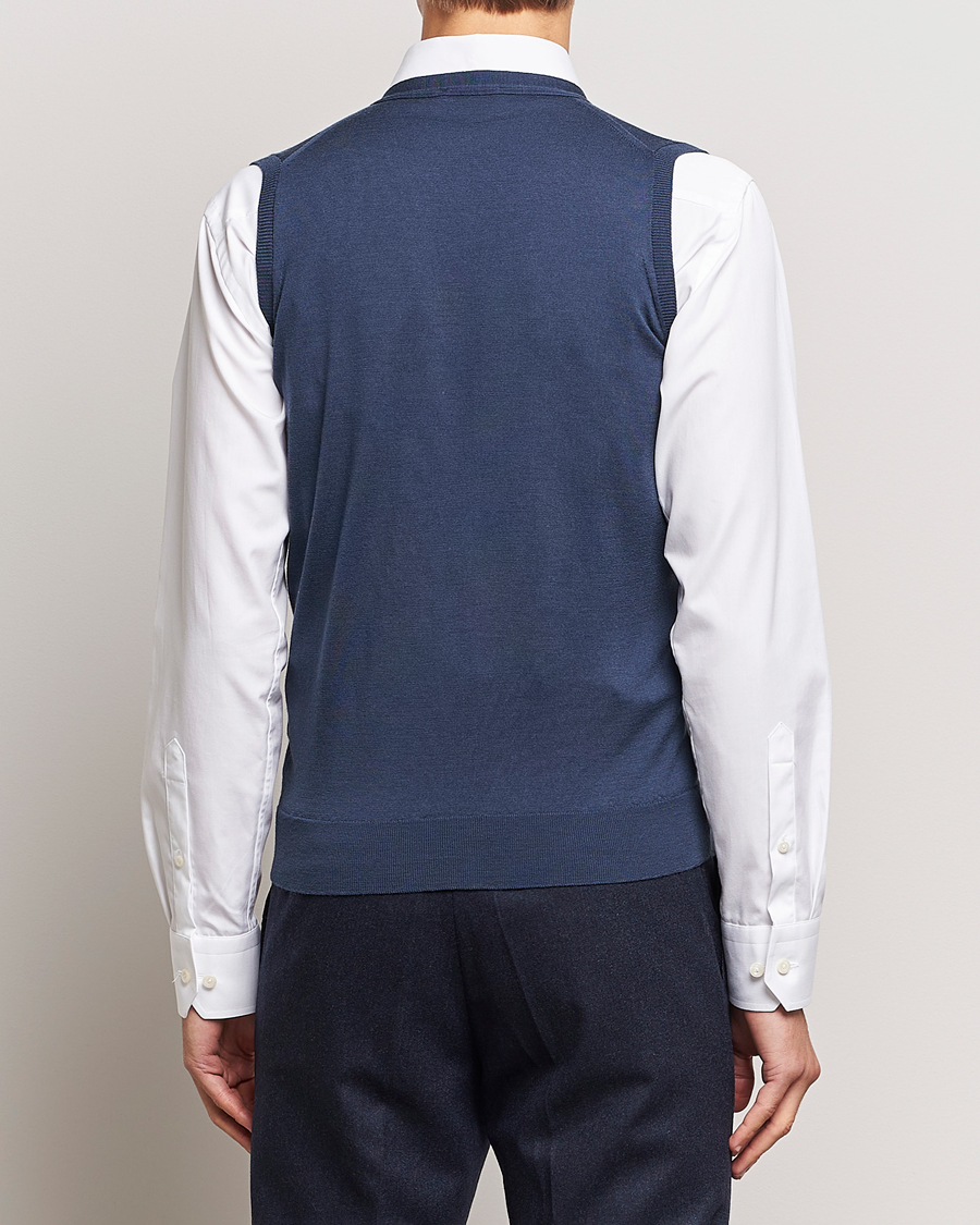 Homme | Pulls Et Tricots | John Smedley | Huntswood Slim Fit Waistcoat Smoke Blue