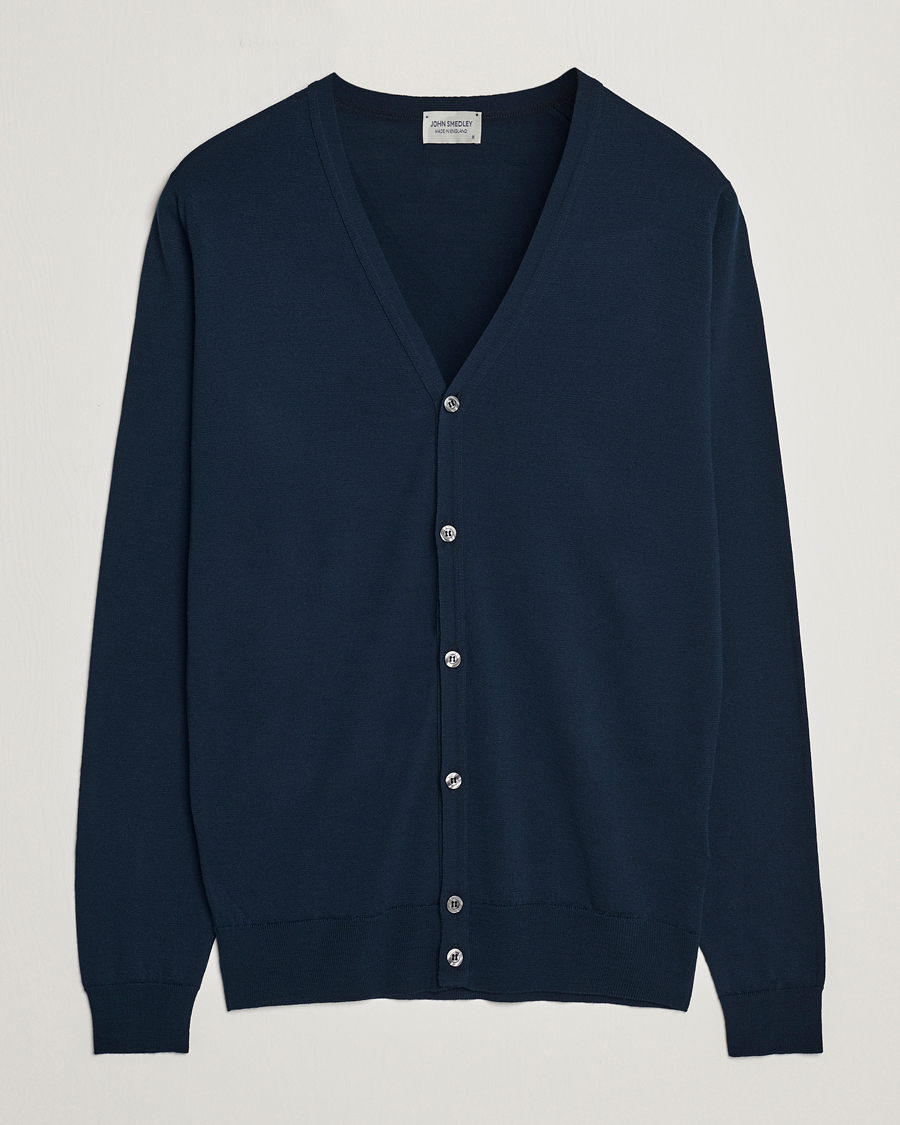Homme | Pulls Et Tricots | John Smedley | Petworth Extra Fine Merino Cardigan Orion Green