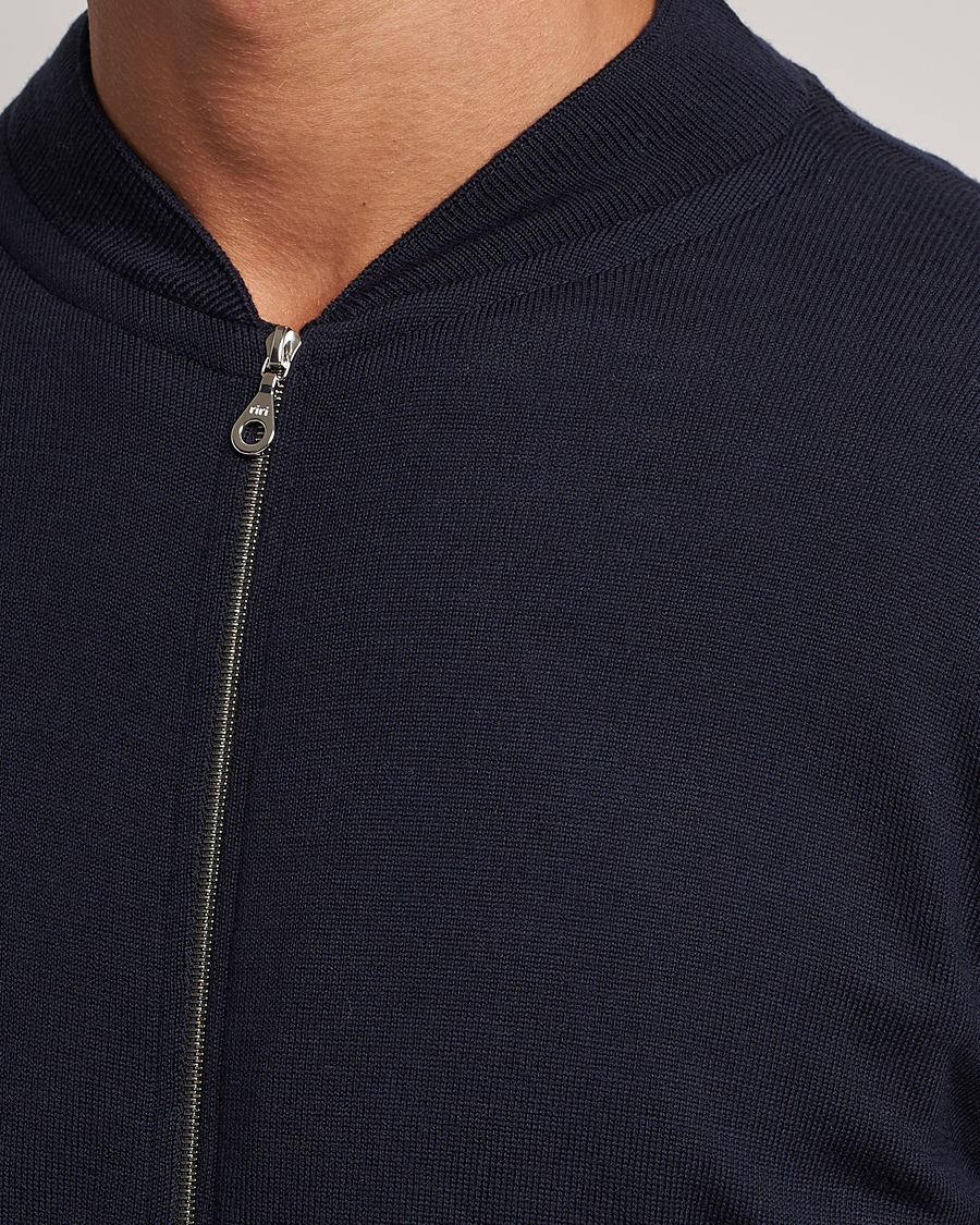 Homme | Pulls Et Tricots | John Smedley | Maclean Extra Fine Merin Full Zip Midnight