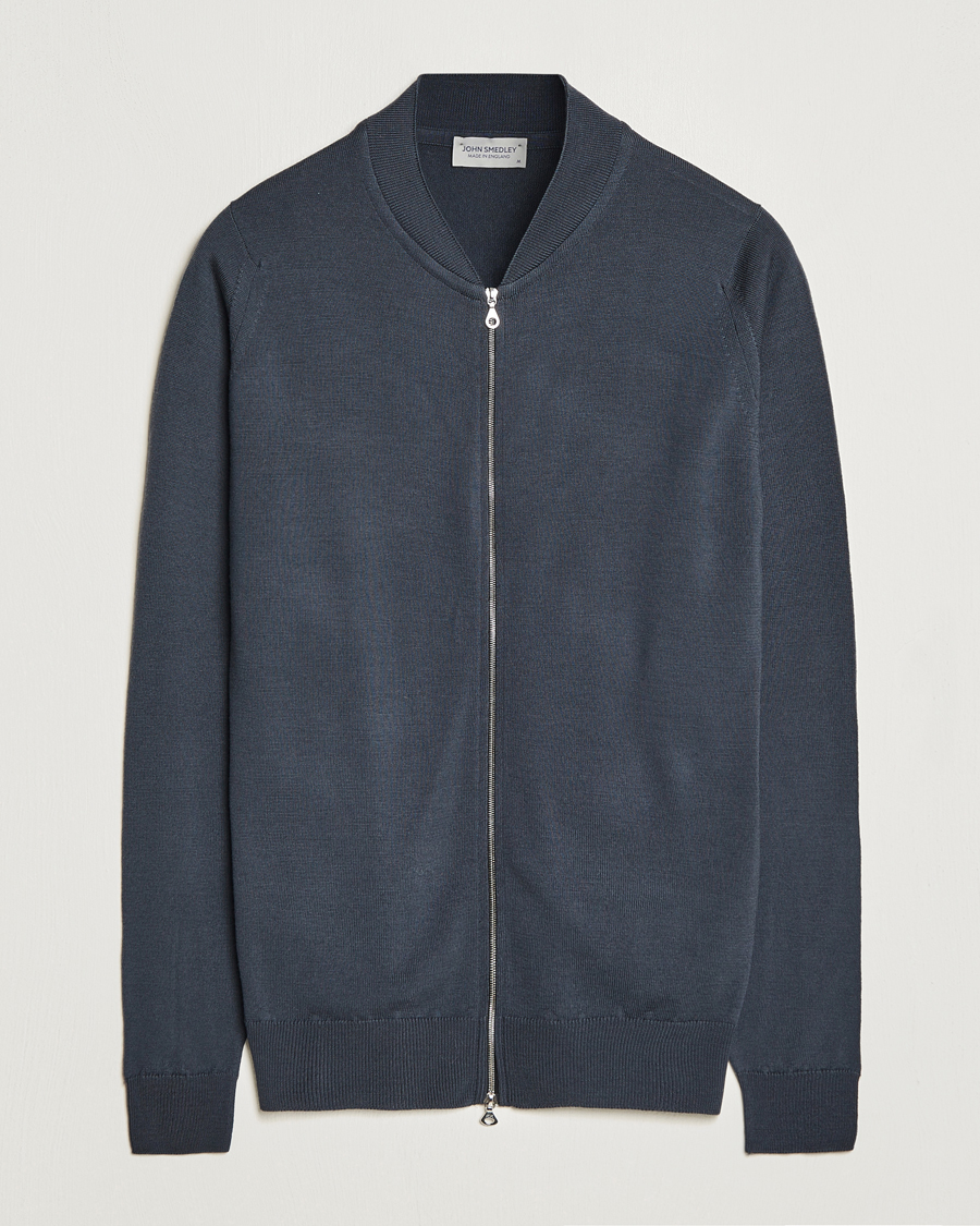 Homme | Pulls Et Tricots | John Smedley | Maclean Extra Fine Merin Full Zip Slate Grey