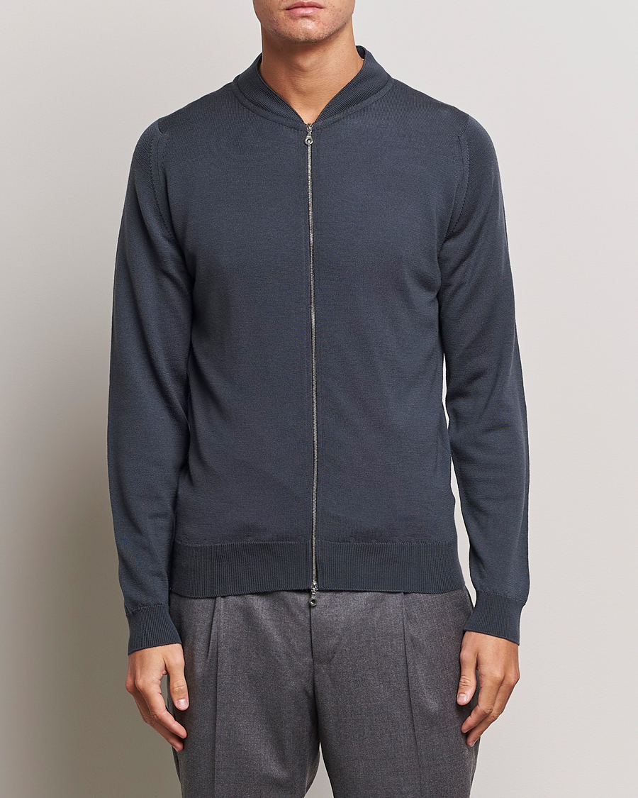 Homme | Pulls Et Tricots | John Smedley | Maclean Extra Fine Merin Full Zip Slate Grey