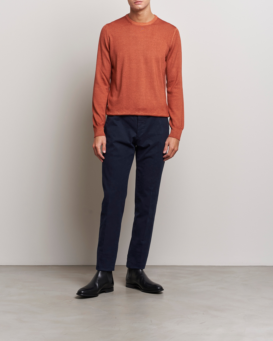 Homme | Pulls Et Tricots | Gran Sasso | Vintage Merino Fashion Fit Crew Neck Pullover Rust