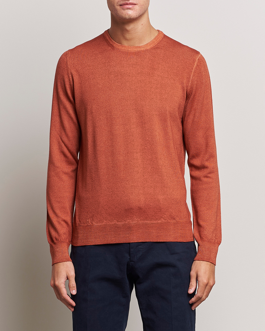 Homme | Pulls Et Tricots | Gran Sasso | Vintage Merino Fashion Fit Crew Neck Pullover Rust