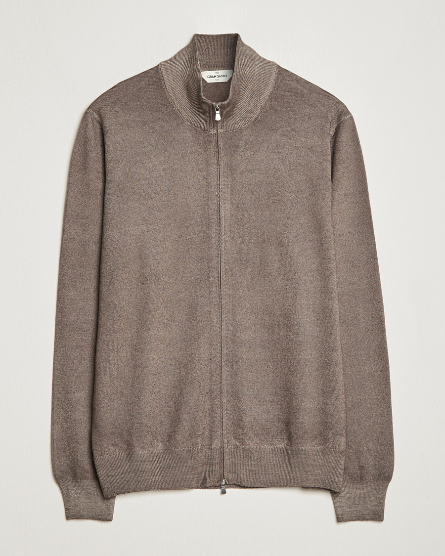 Homme | Pulls Et Tricots | Gran Sasso | Vintage Merino Fashion Fit Full Zip Beige