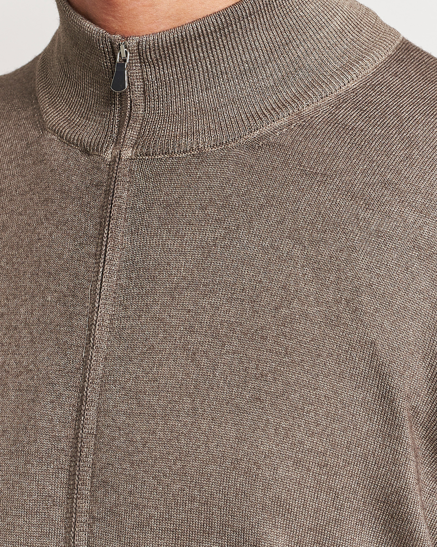 Homme | Pulls Et Tricots | Gran Sasso | Vintage Merino Fashion Fit Full Zip Beige