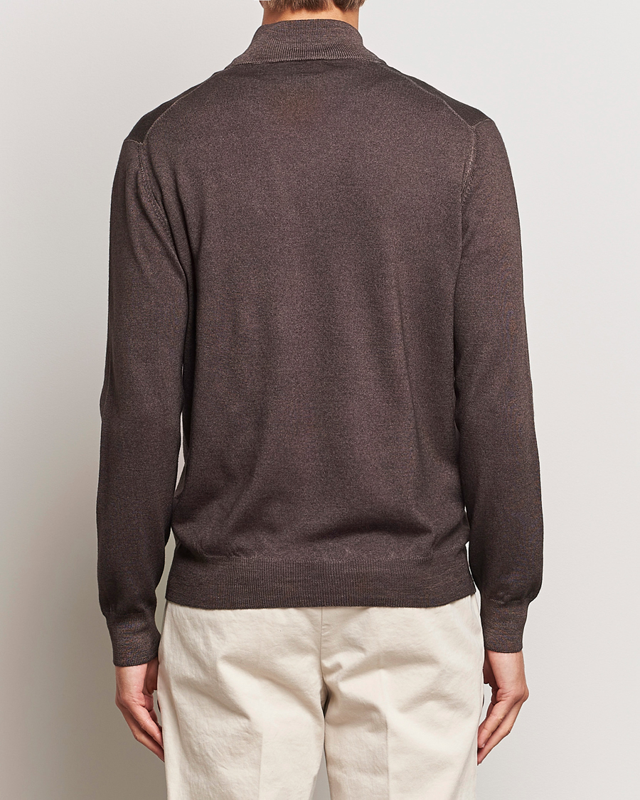 Homme | Pulls Et Tricots | Gran Sasso | Vintage Merino Fashion Fit Full Zip Brown