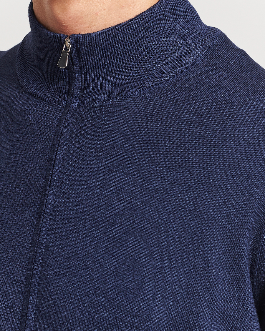 Homme | Pulls Et Tricots | Gran Sasso | Vintage Merino Fashion Fit Full Zip Navy