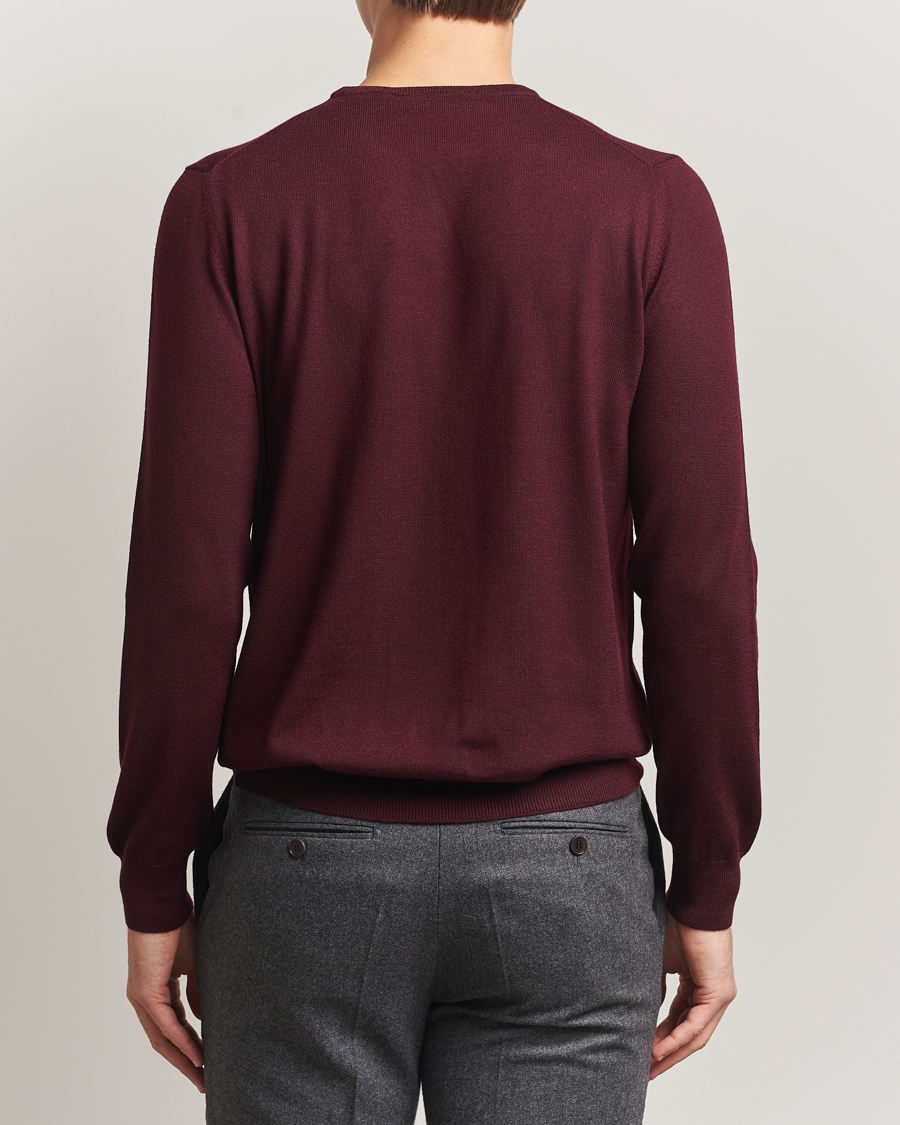 Homme | Pulls Et Tricots | Gran Sasso | Merino Fashion Fit Crew Neck Pullover Burgundy