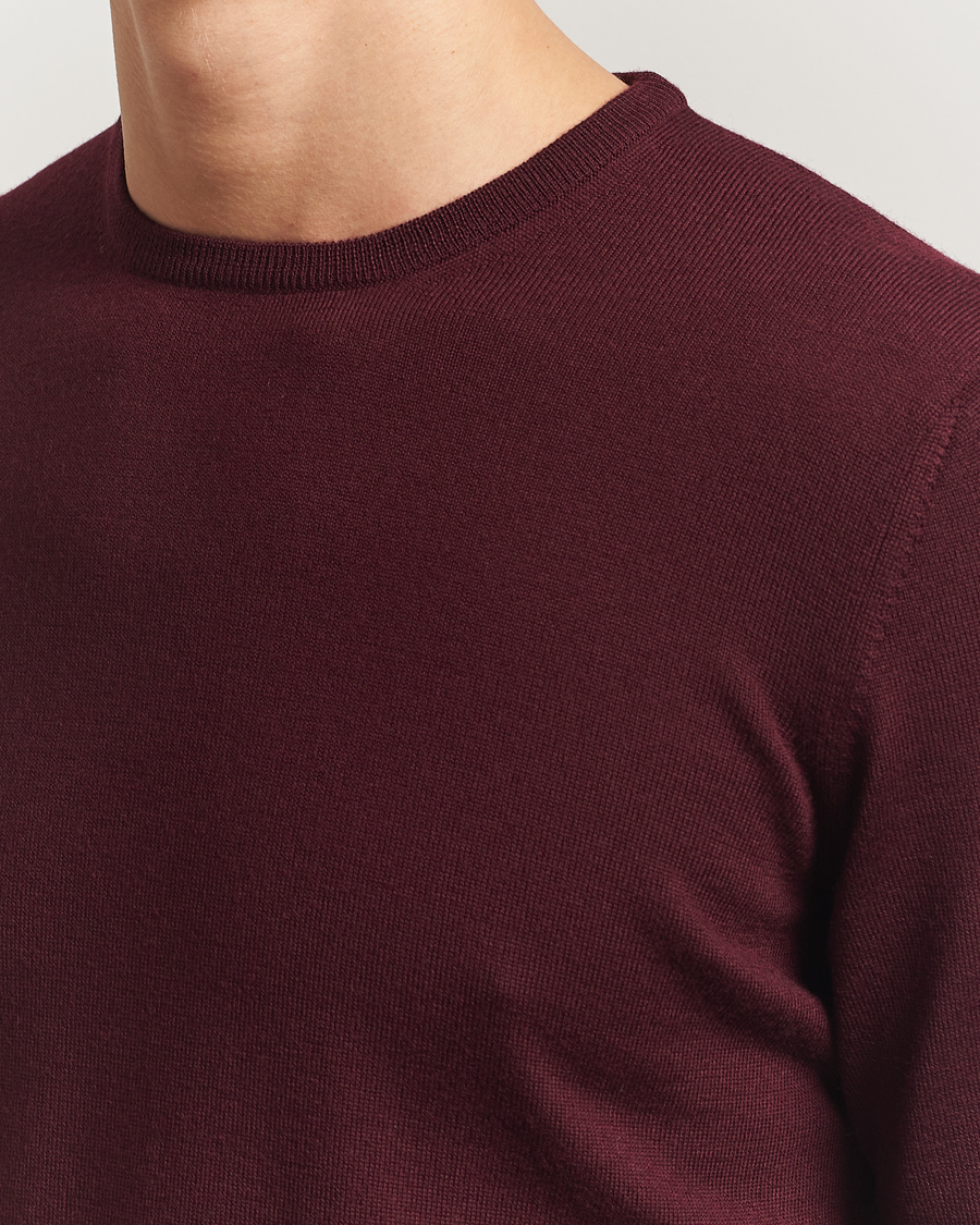 Homme | Pulls Et Tricots | Gran Sasso | Merino Fashion Fit Crew Neck Pullover Burgundy
