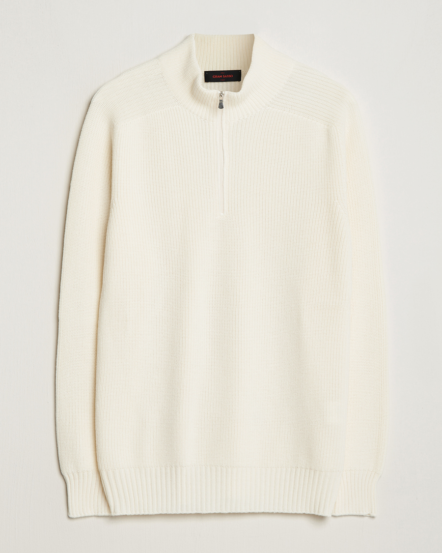 Homme | Pulls Et Tricots | Gran Sasso | Rainwool Half Zip White