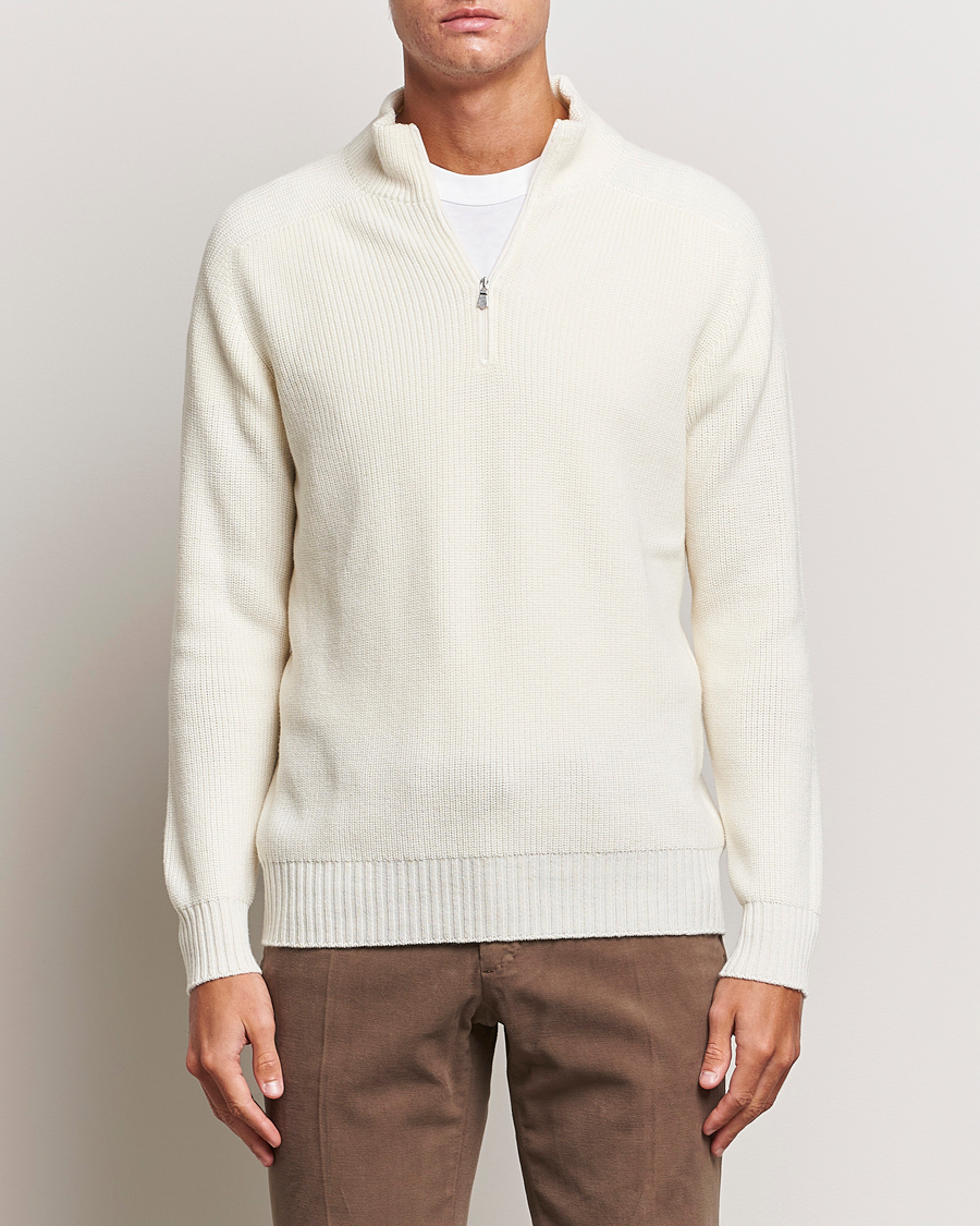 Homme | Pulls Et Tricots | Gran Sasso | Rainwool Half Zip White