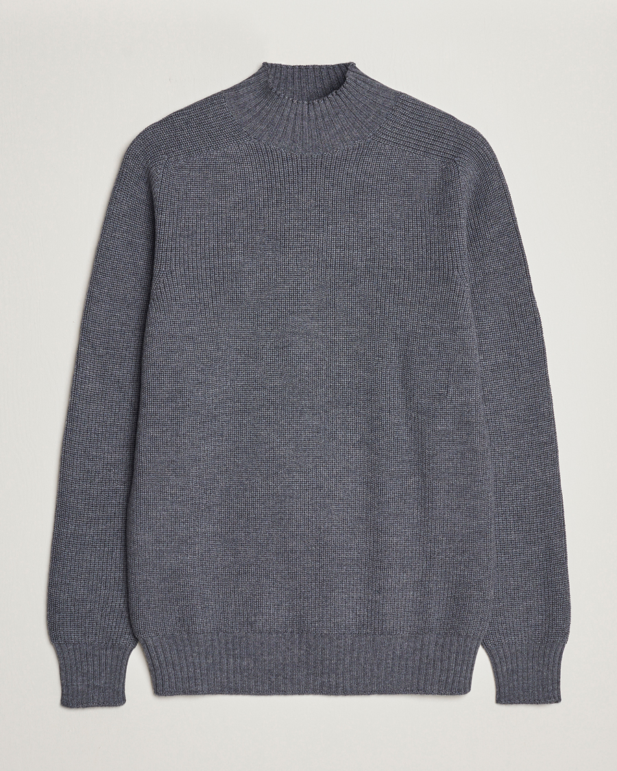 Homme | Pulls Et Tricots | Gran Sasso | Rainwool Mock Neck Grey Melange