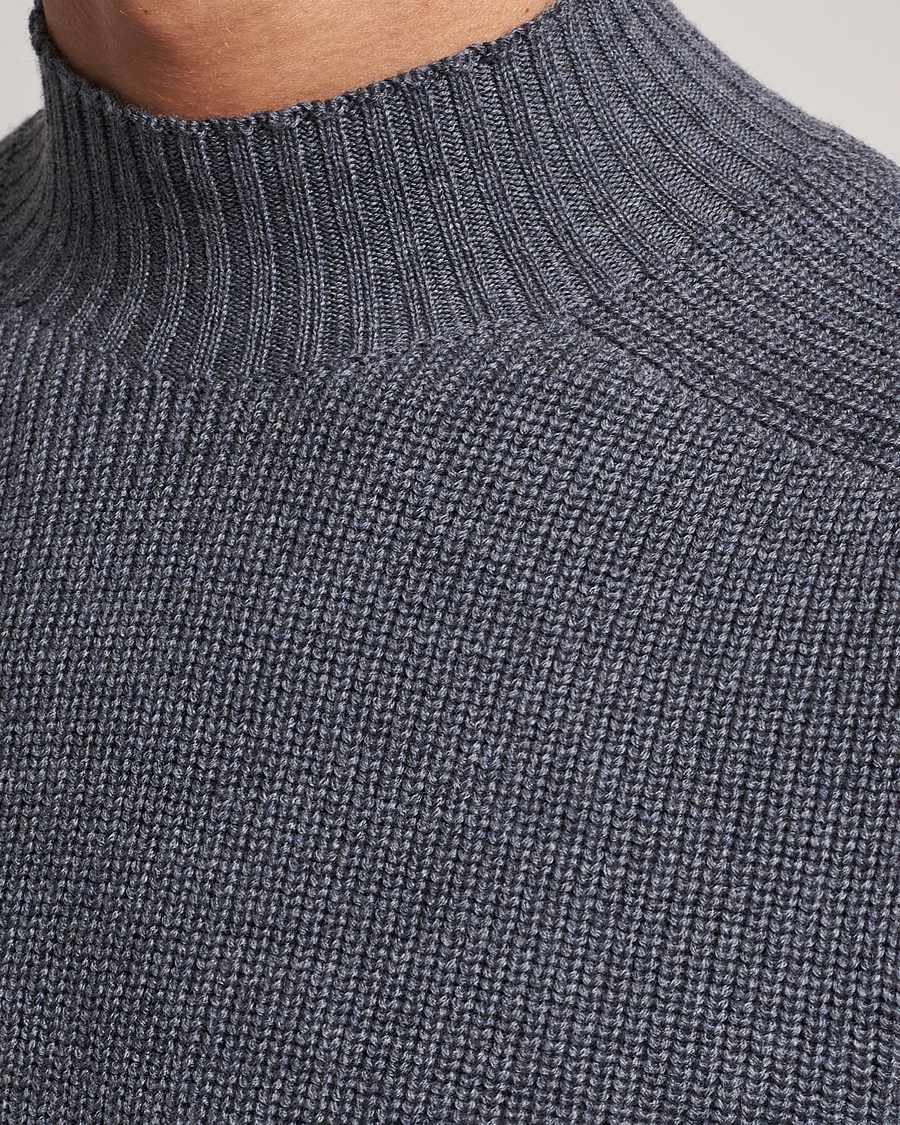 Homme | Pulls Et Tricots | Gran Sasso | Rainwool Mock Neck Grey Melange