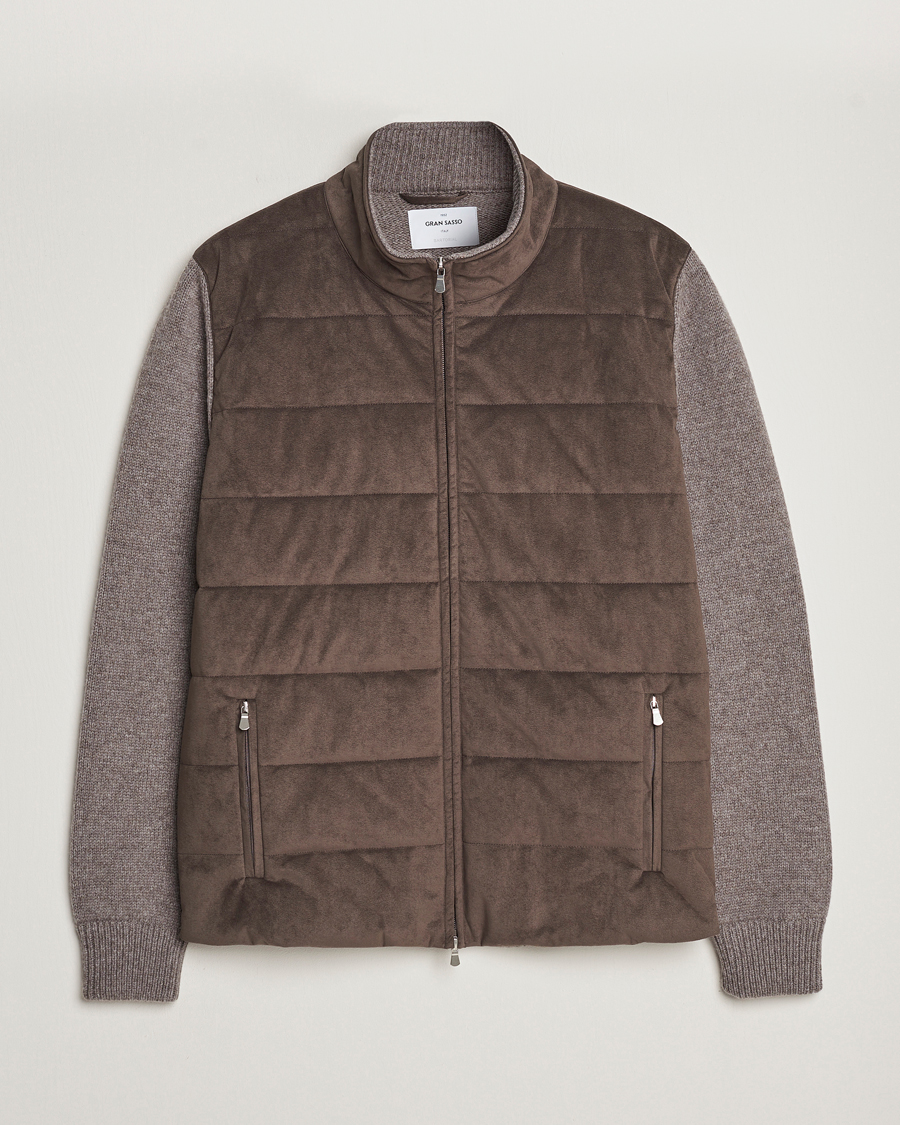 Homme | Pulls Et Tricots | Gran Sasso | Wool/Alcantara Full Zip Grey