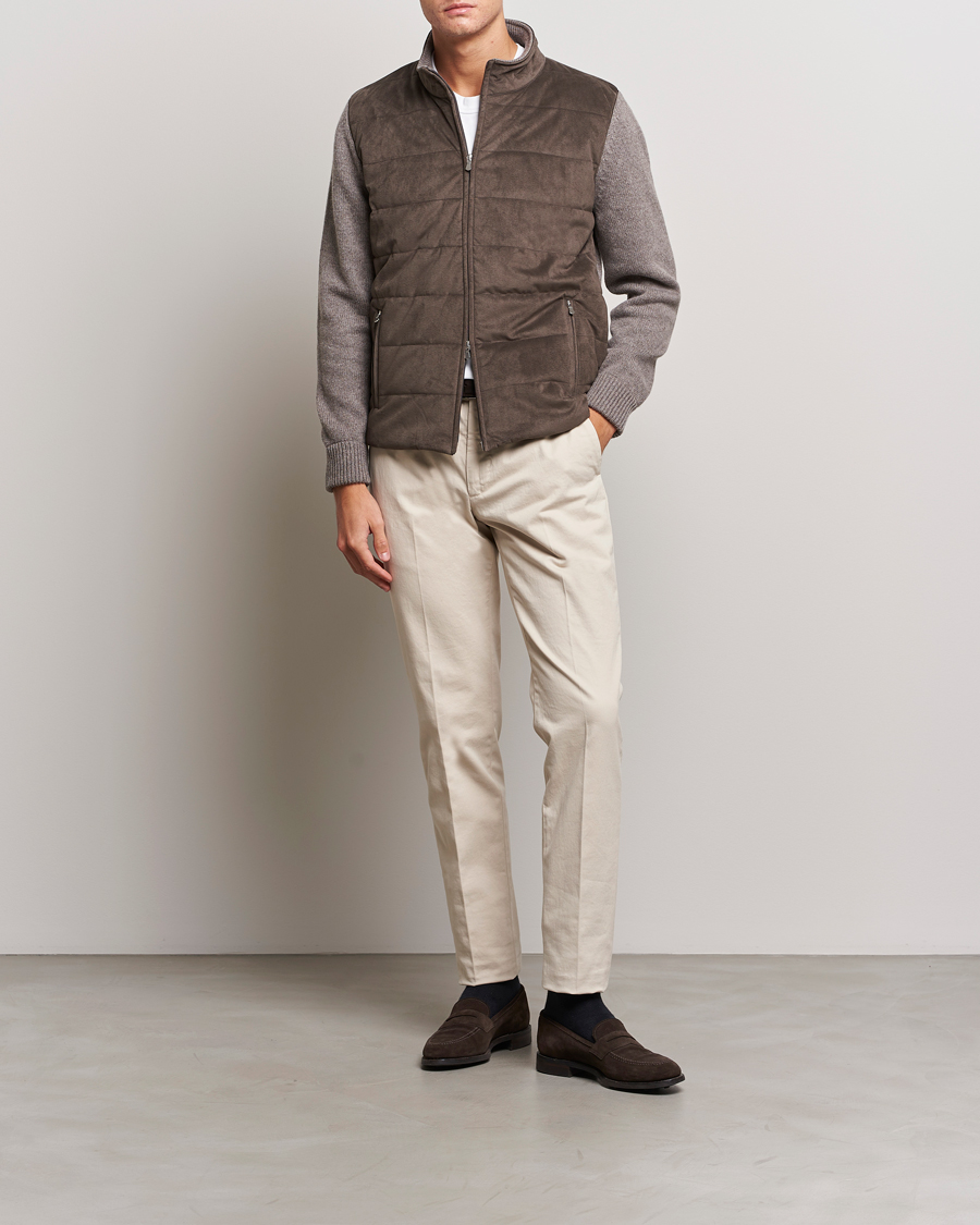 Homme | Pulls Et Tricots | Gran Sasso | Wool/Alcantara Full Zip Grey
