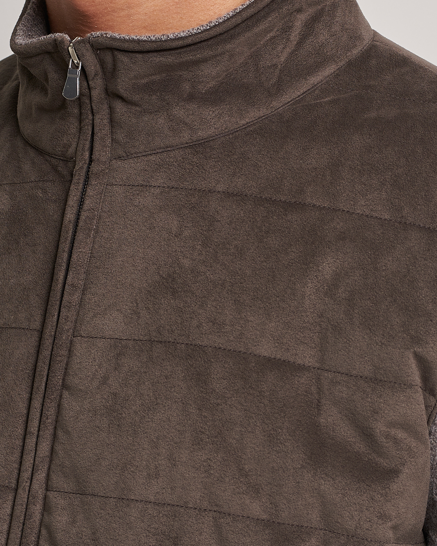 Homme | Pulls Et Tricots | Gran Sasso | Wool/Alcantara Full Zip Grey