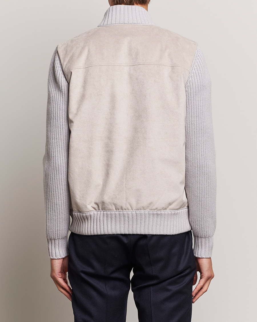 Homme | Manteaux Et Vestes | Gran Sasso | Wool/Alcantara Padded Full Zip Sand/Creme