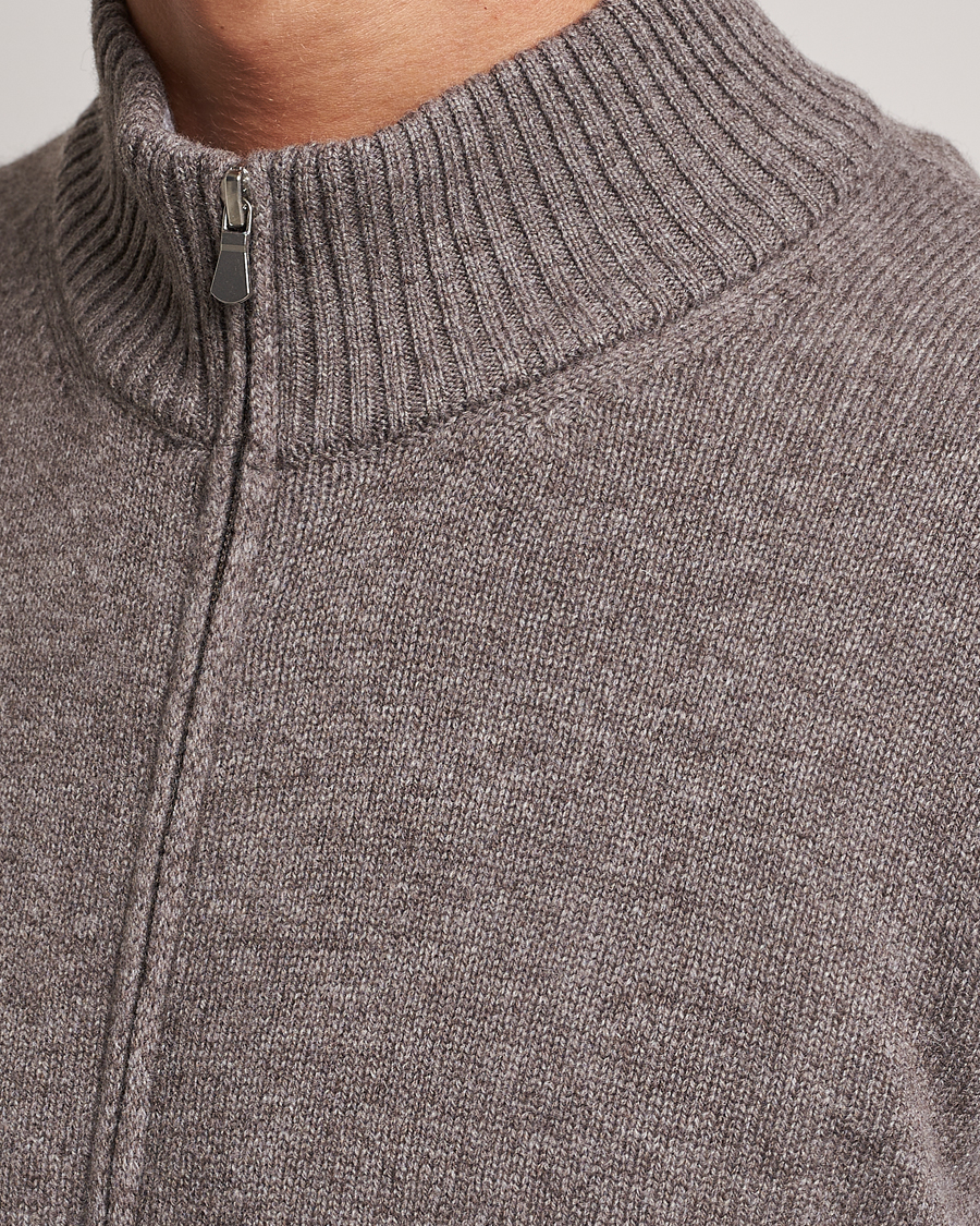 Homme | Pulls Et Tricots | Gran Sasso | Wool/Cashmere Full Zip Light Brown Melange