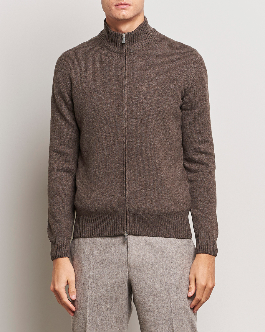 Homme | Pulls Et Tricots | Gran Sasso | Wool/Cashmere Full Zip Brown Melange