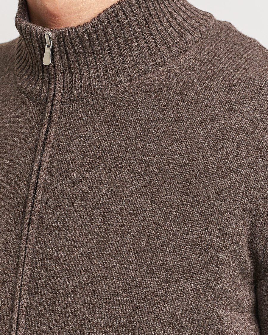 Homme | Pulls Et Tricots | Gran Sasso | Wool/Cashmere Full Zip Brown Melange