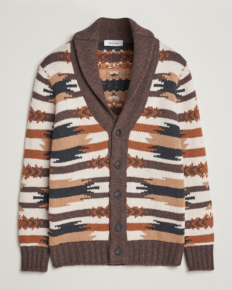 Homme | Pulls Et Tricots | Gran Sasso | Aspen Heavy Knitted Wool Cardigan Multi
