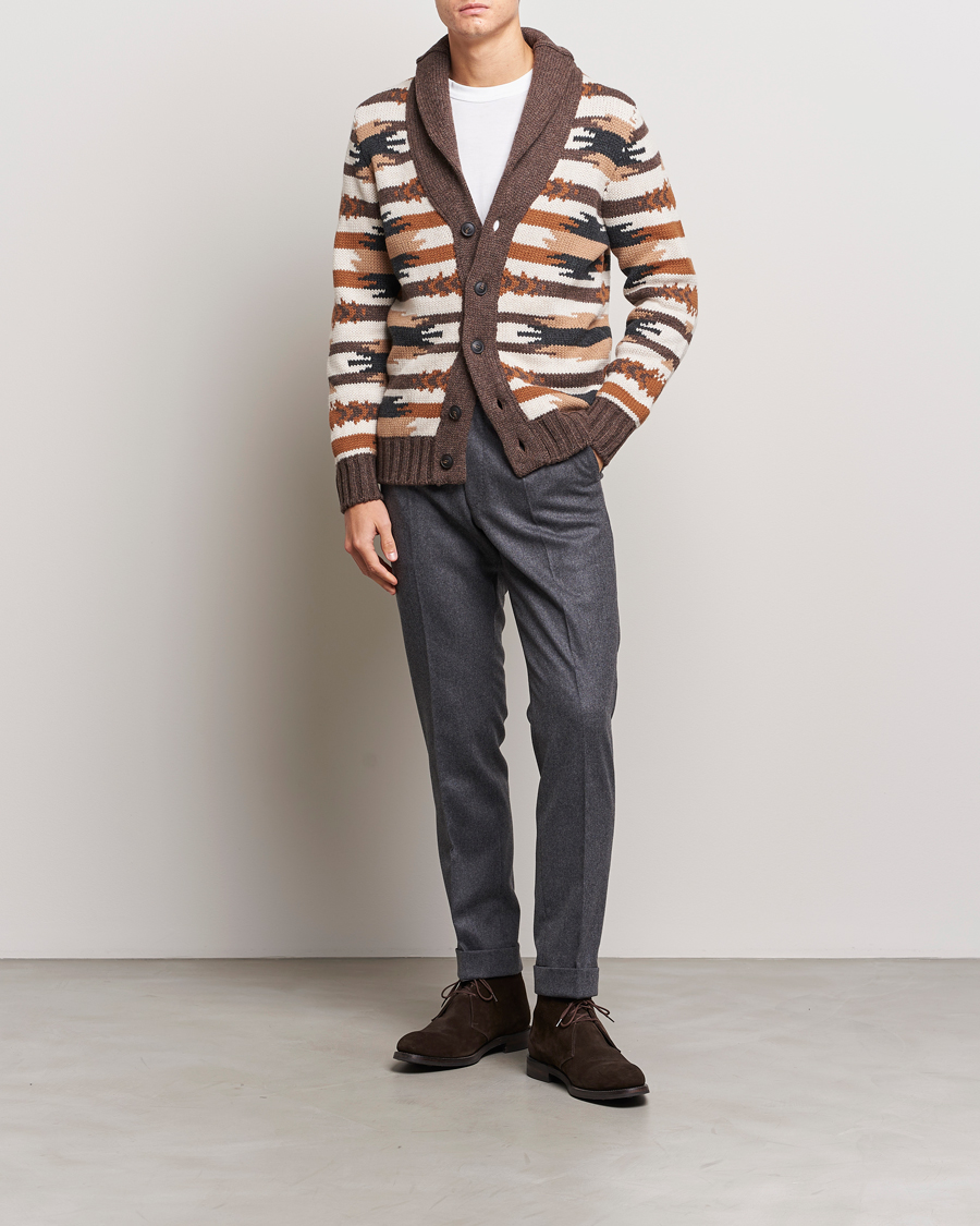Homme | Pulls Et Tricots | Gran Sasso | Aspen Heavy Knitted Wool Cardigan Multi