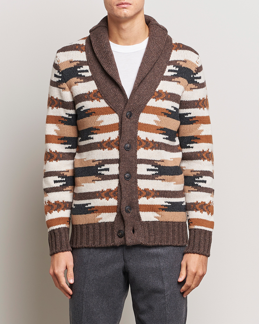 Homme | Pulls Et Tricots | Gran Sasso | Aspen Heavy Knitted Wool Cardigan Multi