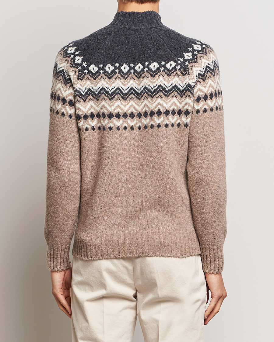 Homme | Pulls Et Tricots | Gran Sasso | Aspen Wool Fairisle Crew Neck Sweater Beige/Grey