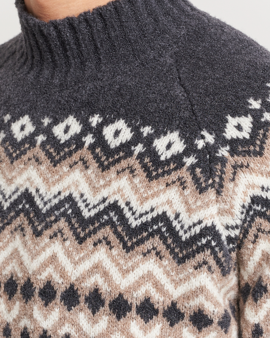 Homme | Pulls Et Tricots | Gran Sasso | Aspen Wool Fairisle Crew Neck Sweater Beige/Grey