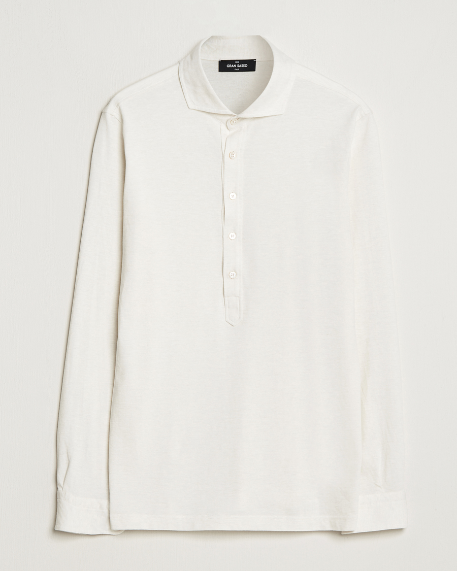 Homme | Chemises | Gran Sasso | Brushed Cotton Popover Shirt Cream