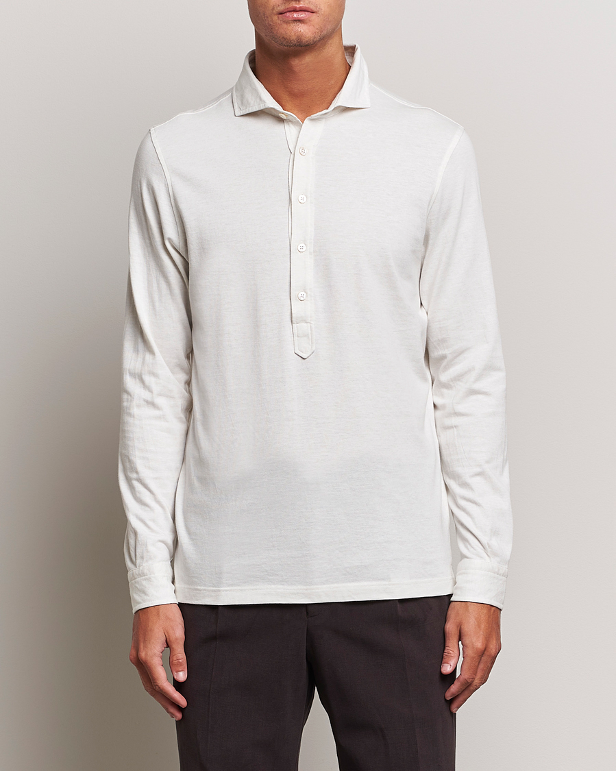 Homme | Chemises | Gran Sasso | Brushed Cotton Popover Shirt Cream