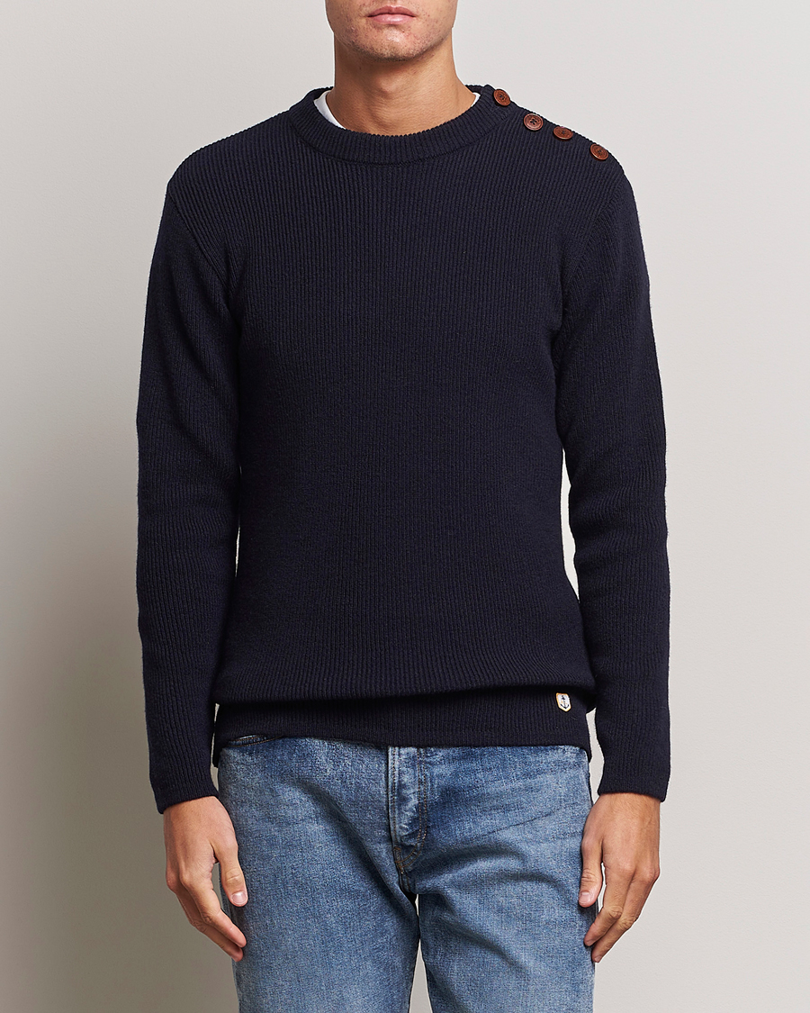 Homme | Pulls Et Tricots | Armor-lux | Pull Marin Lambswool Sweater Navy