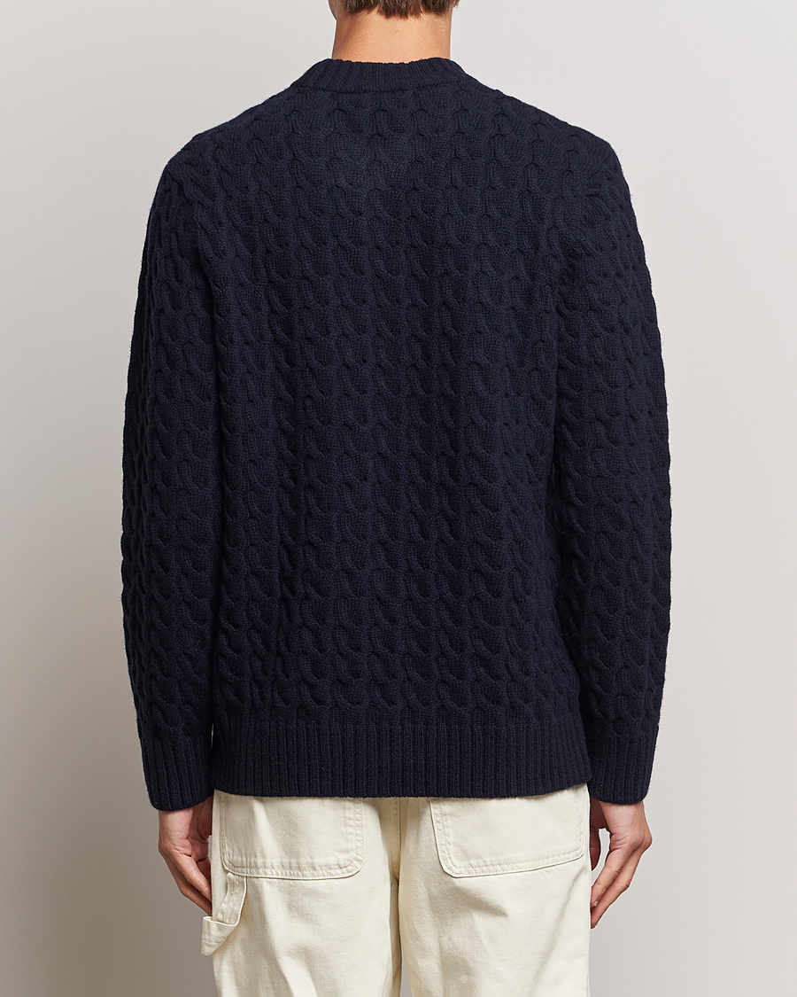 Homme | Pulls Et Tricots | Armor-lux | Pull RDC Wool Structured Knitted Sweater Navy