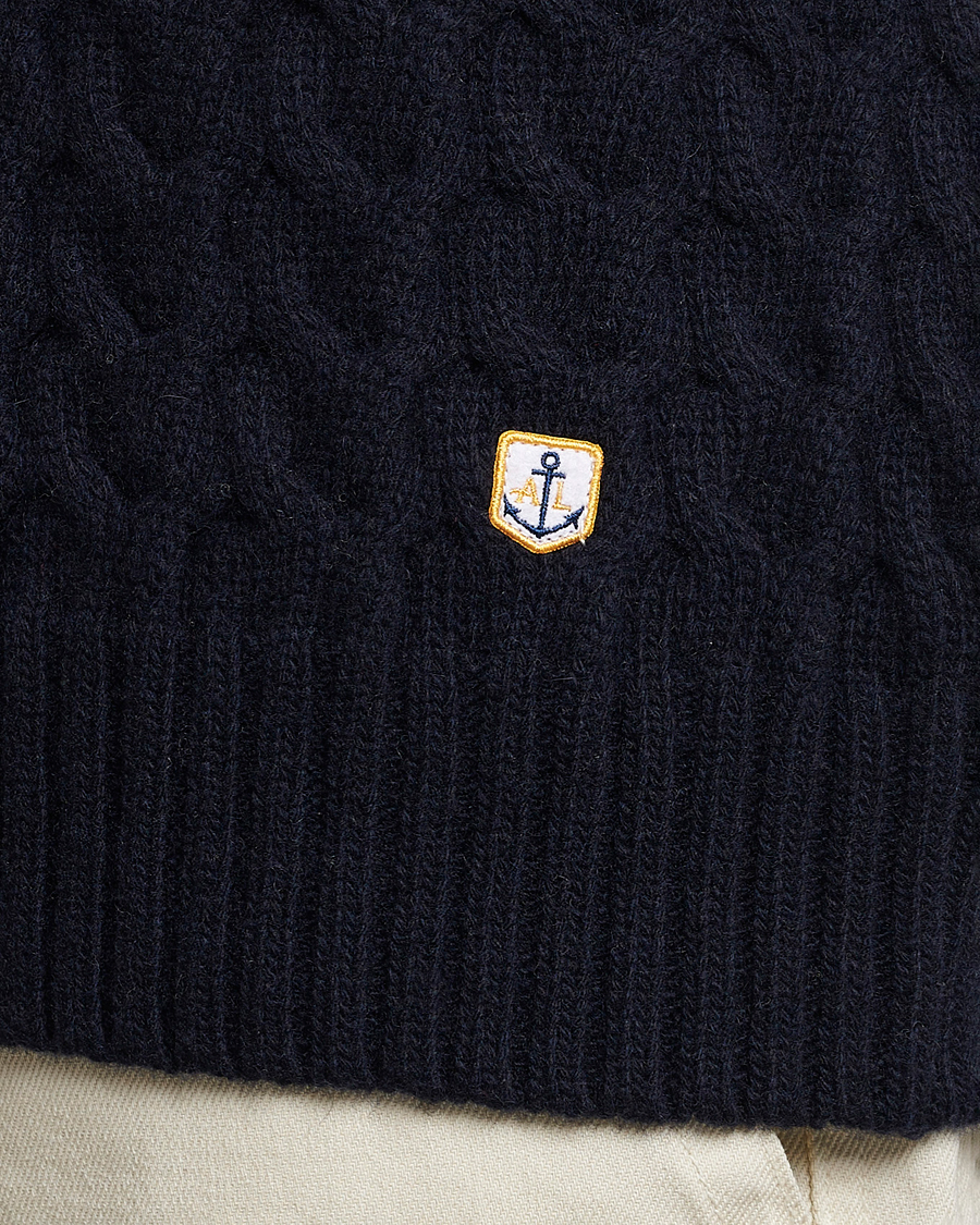 Homme | Pulls Et Tricots | Armor-lux | Pull RDC Wool Structured Knitted Sweater Navy
