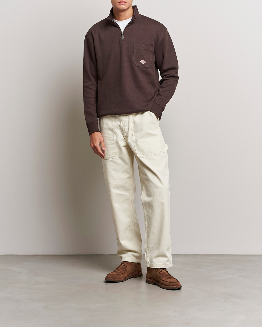Homme | Pulls Et Tricots | Armor-lux | Camioneur Cotton Half Zip Brown