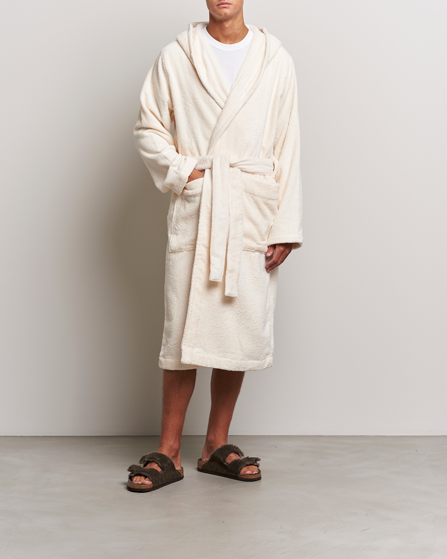 Homme | Peignoirs Et Pyjamas | Tekla | Organic Terry Hooded Bathrobe Ivory