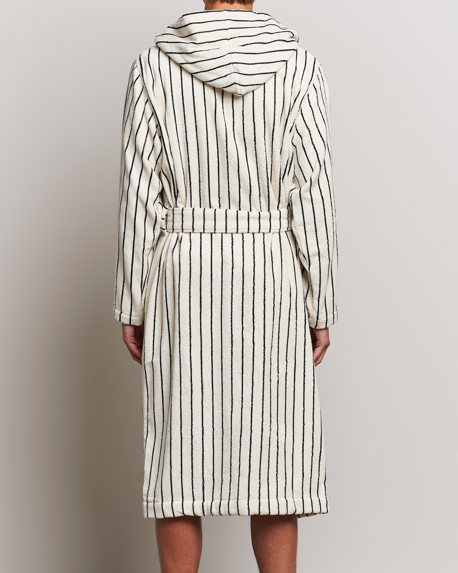 Homme | Peignoirs Et Pyjamas | Tekla | Organic Terry Hooded Bathrobe Racing Green Stripes