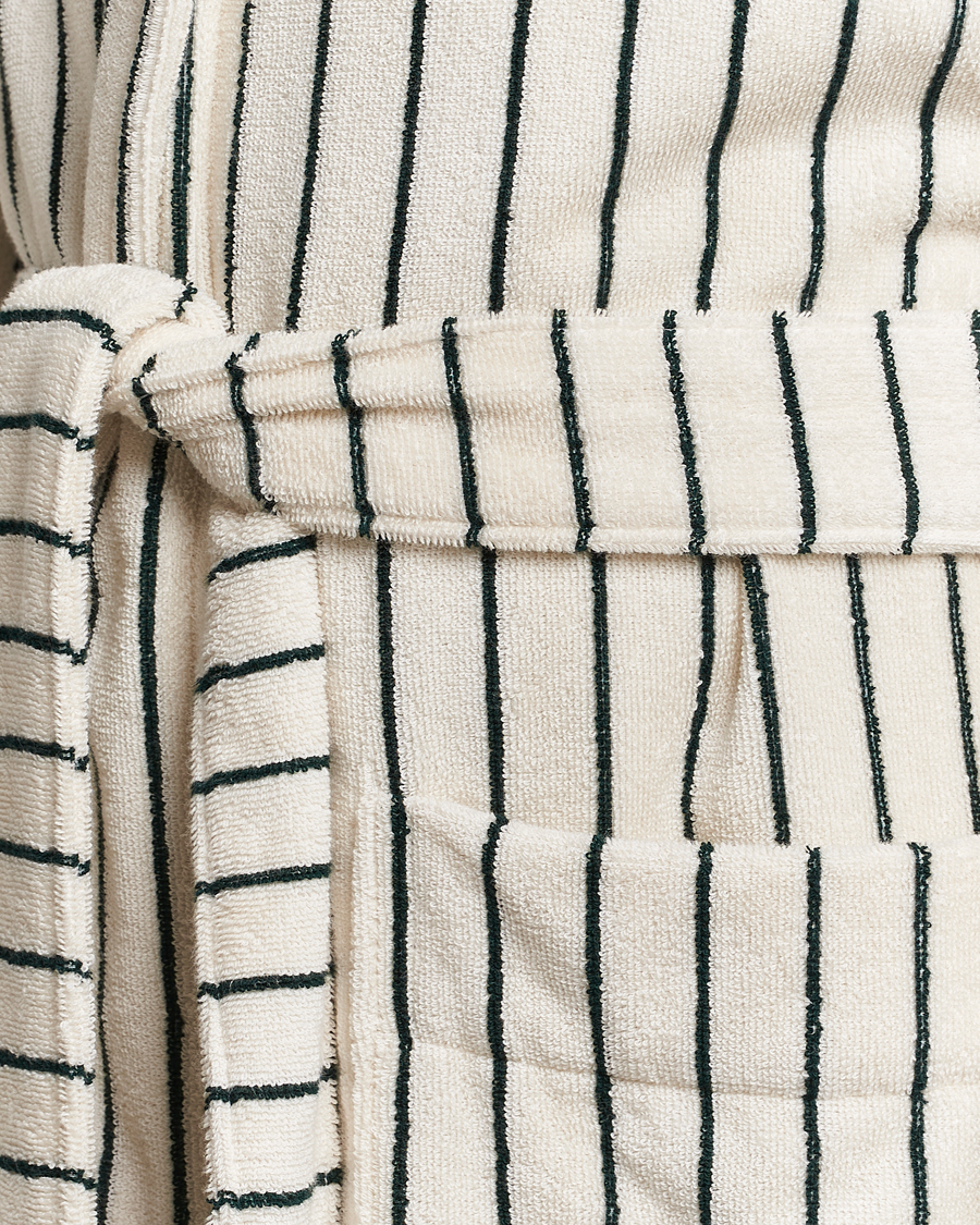 Homme | Peignoirs Et Pyjamas | Tekla | Organic Terry Hooded Bathrobe Racing Green Stripes