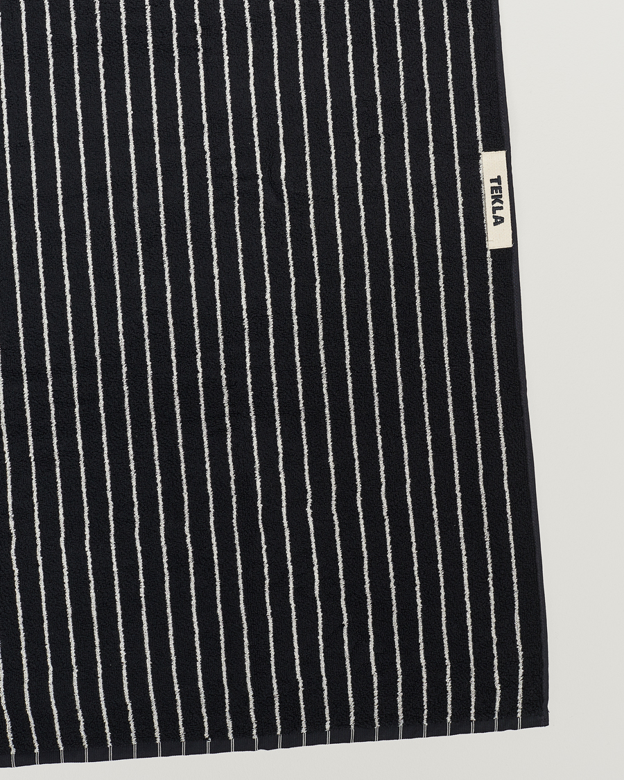 Homme | Style De Vie | Tekla | Organic Terry Hand Towel Black Stripe