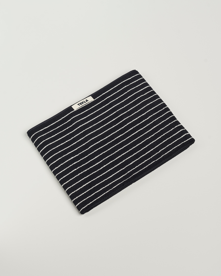 Homme | Tissus | Tekla | Organic Terry Bath Towel Black Stripe