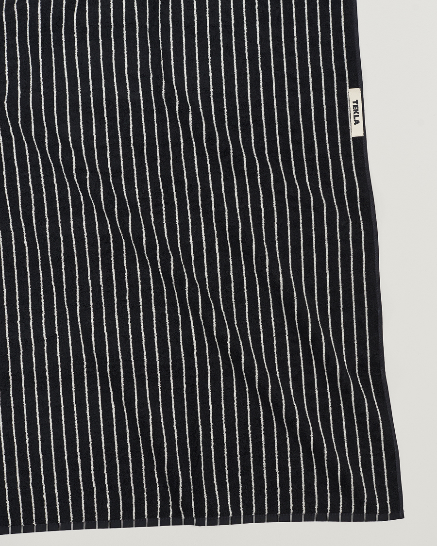 Homme | Tekla | Tekla | Organic Terry Bath Towel Black Stripe