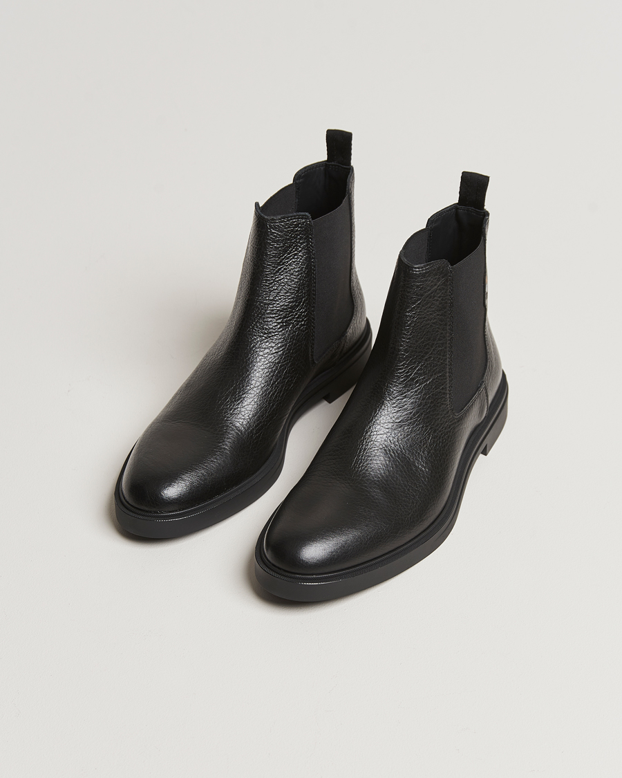 Homme | BOSS BLACK Calev Grained Leather Chelsea Boot Black | BOSS BLACK | Calev Grained Leather Chelsea Boot Black