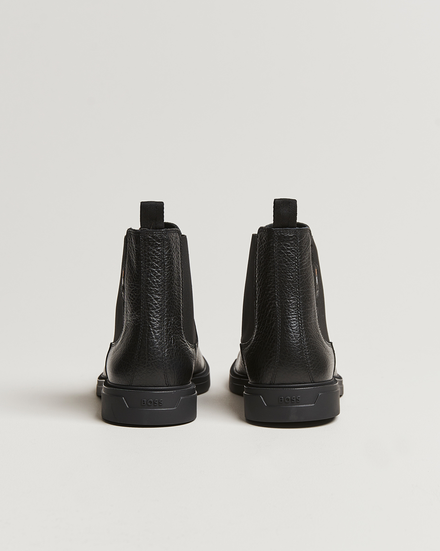 Homme | BOSS BLACK Calev Grained Leather Chelsea Boot Black | BOSS BLACK | Calev Grained Leather Chelsea Boot Black