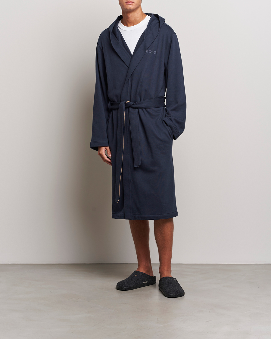 Homme | Peignoirs Et Pyjamas | BOSS BLACK | Iconic Terry Robe Dark Blue