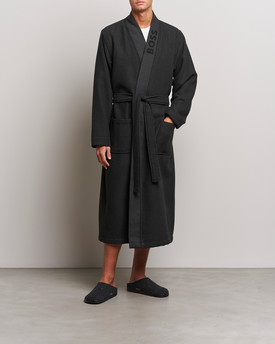 Homme | Peignoirs Et Pyjamas | BOSS BLACK | Waffle Kimono Black